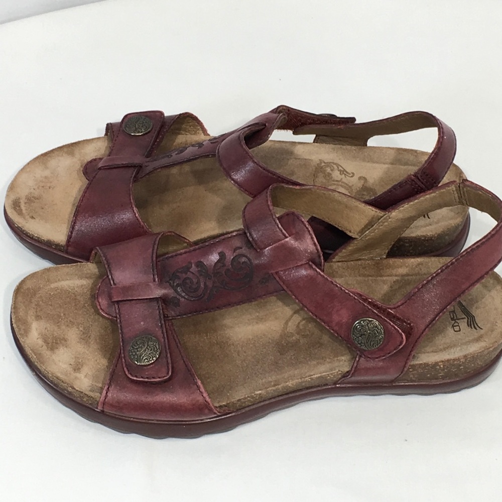 Dansko Sandals Burgundy Leather EU 39 Sling Back